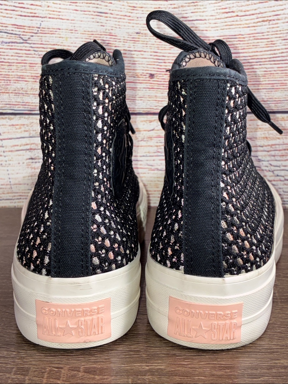 Worn Once Converse Chuck Taylor All Star Lift Platform Crochet High Top 7.5 - Picture 6 of 11